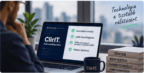 ClirIT szerkesztői munka: laptop és ClirIT-bögre