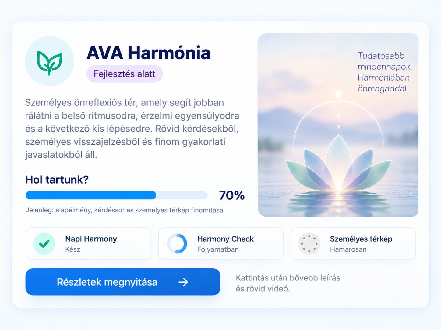 AVA Harmónia — eredeti fejlesztési összefoglaló
